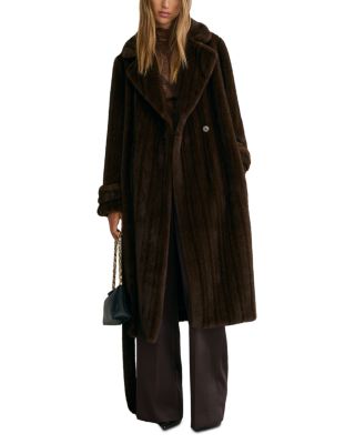 Reiss Petites Cate Double Breasted Faux Fur Coat