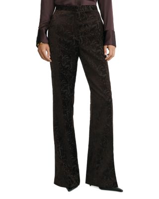 Flocked Velvet Flared Pants