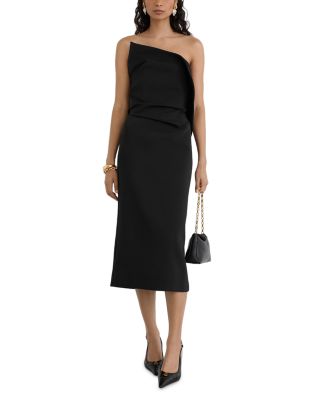 Structured Strapless Midi Dress