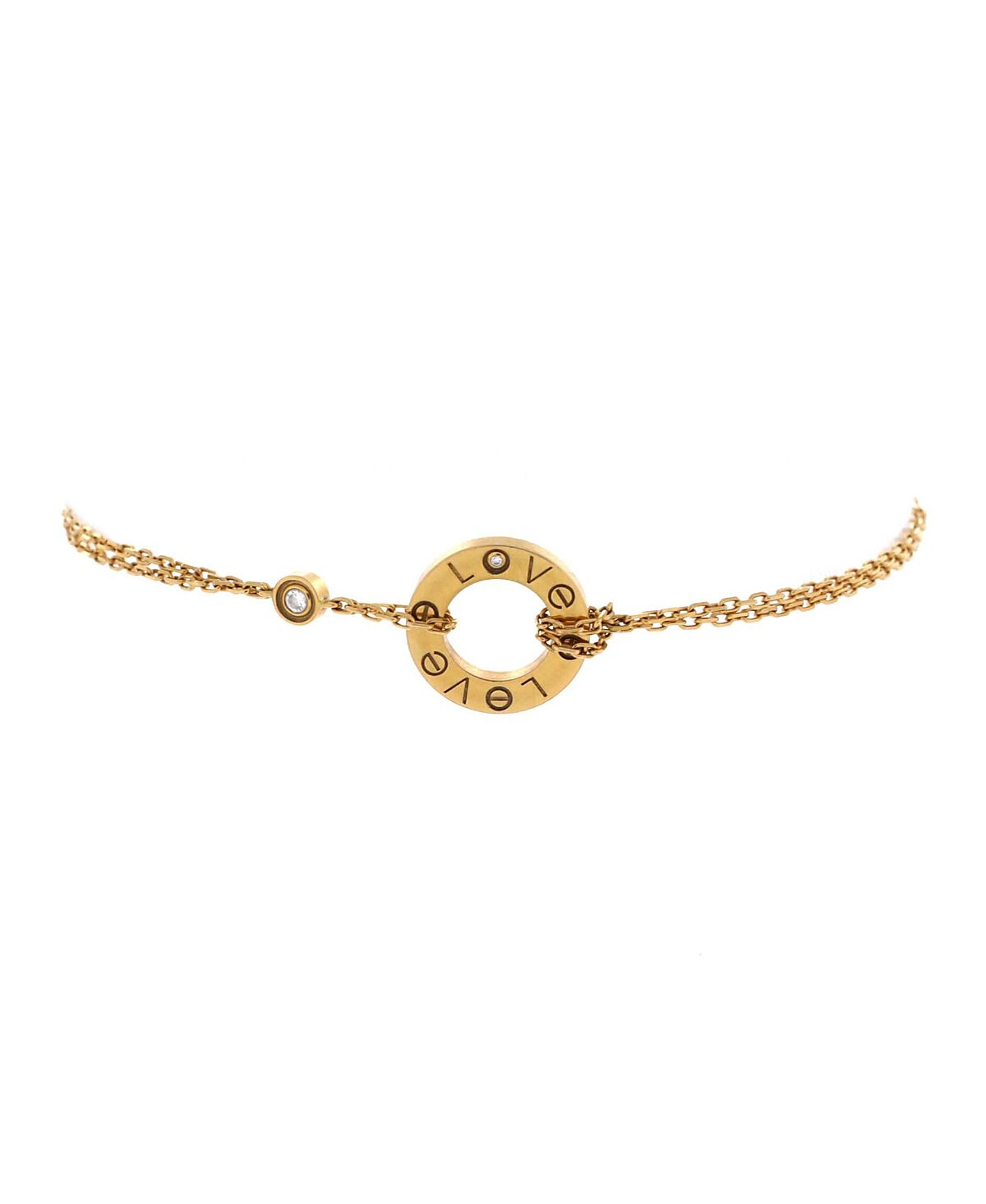 Pre-Owned Cartier 2 Diamonds Love Bracelet 18K Gold with Diamonds