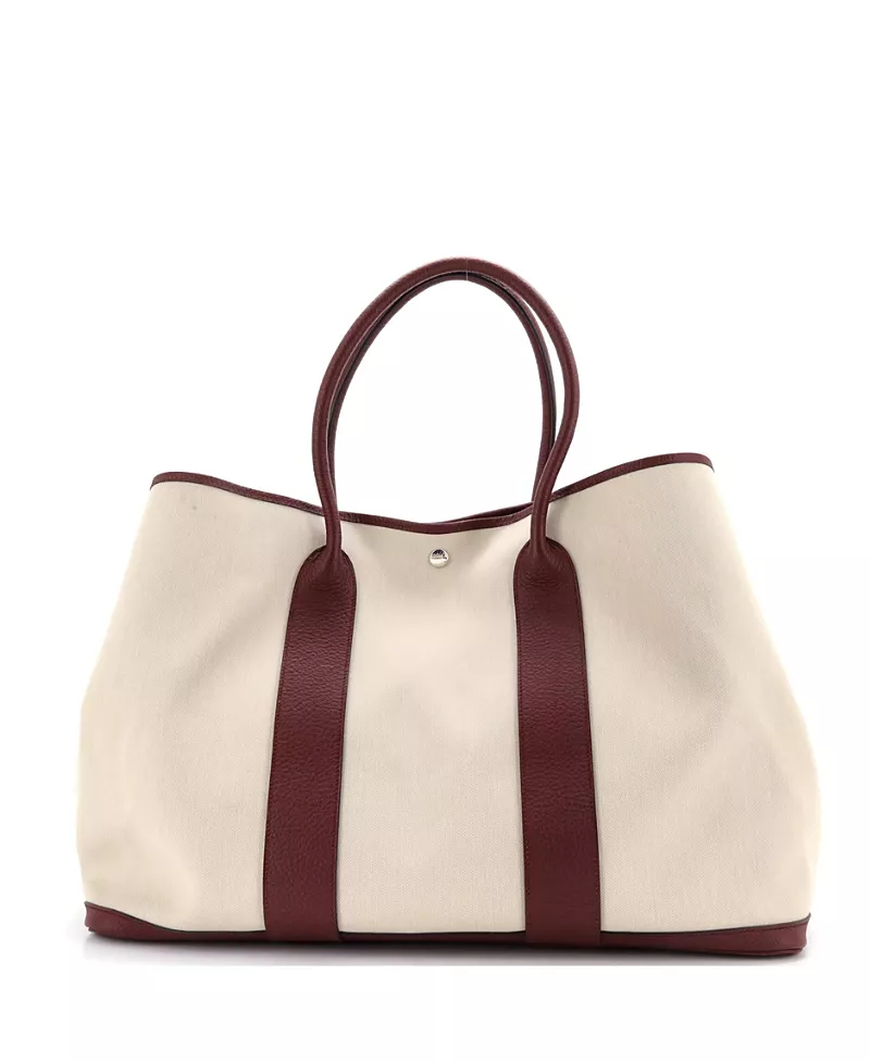 Pre-Owned HERMES 49 Garden Party Tote Toile and Leather