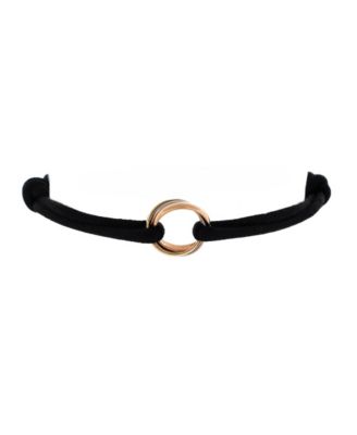  Trinity On Cord Bracelet Silk Cord with 18K Tricolor Gold