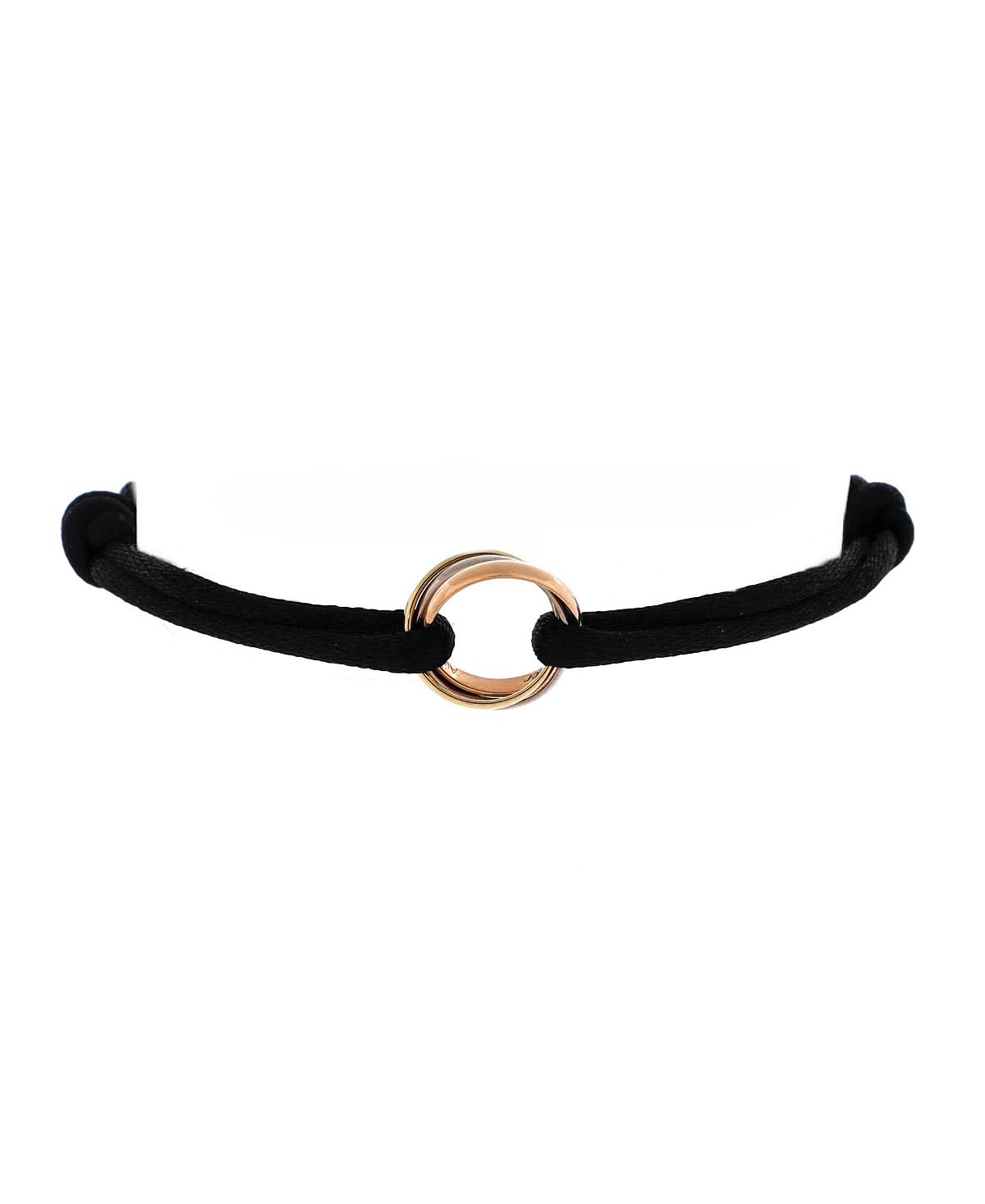 Pre-Owned Cartier Trinity On Cord Bracelet Silk Cord with 18K Tricolor Gold