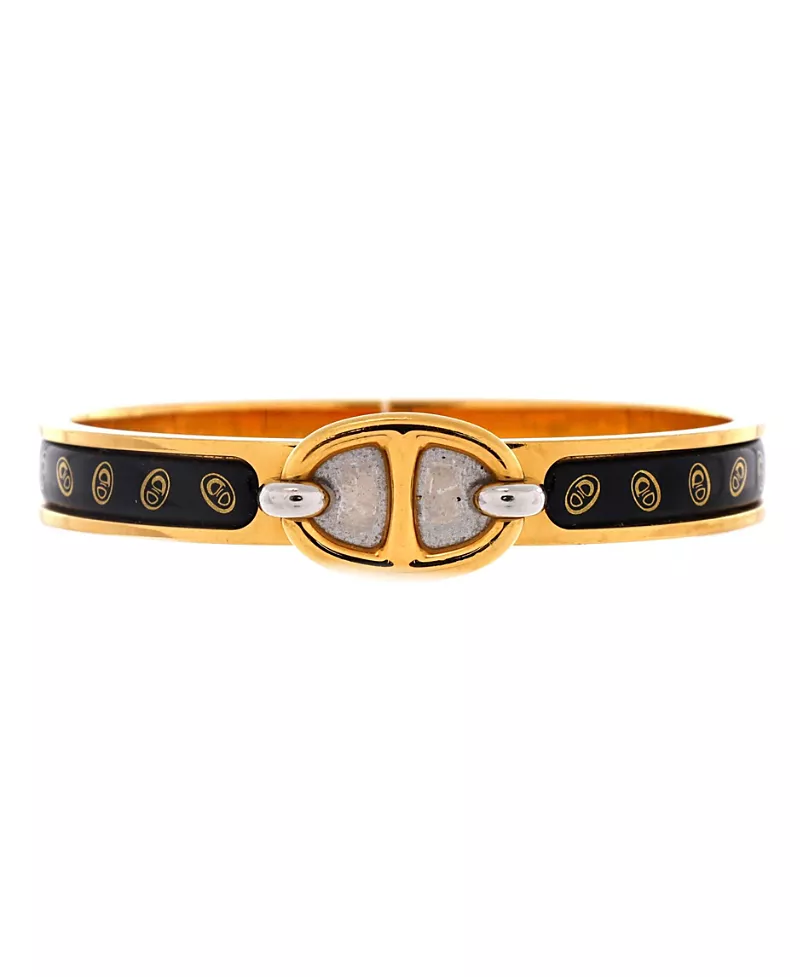 Pre-Owned HERMES Mini Clic Chaine d'Ancre Bracelet Metal and Printed Enamel