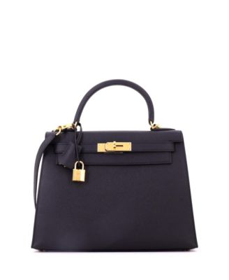 Kelly 28 Handbag Black Epsom with Gold Hardware