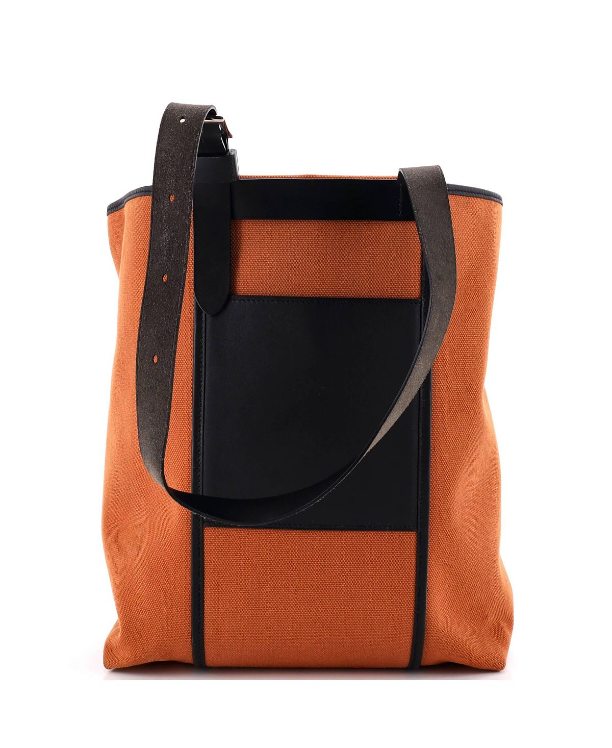 Pre-Owned HERMES 27 Etriviere Pocket Tote Toile and Leather