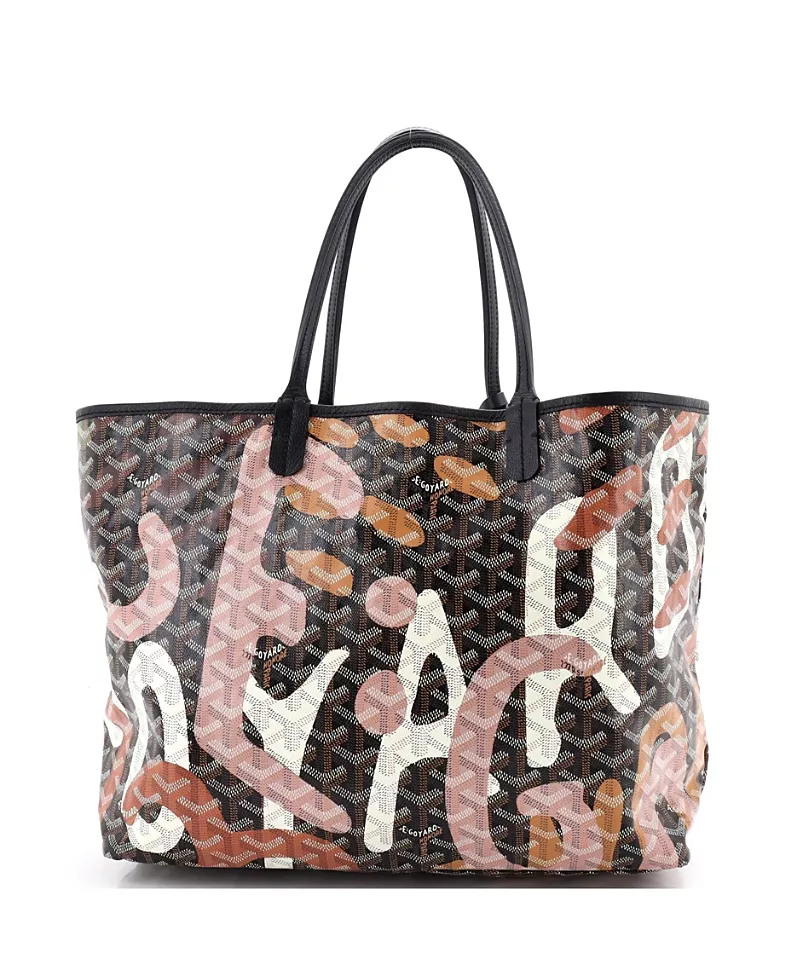 Pre-Owned Goyard Pm Saint Louis Tote Lettres Camouflage Coated Canvas