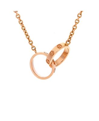 Love Interlocking Necklace 18K Rose Gold, 17.25"