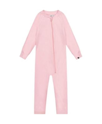 Girls' One Piece Fleece Asymmetric Zipper Thermal Underwear - Baby