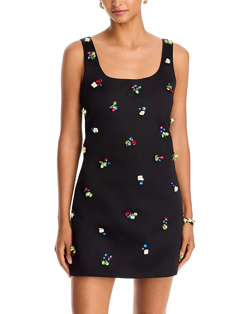 Aqua 3D Embellished Mini Dress - Exclusive