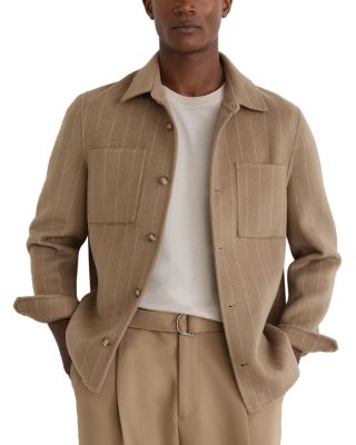 Gano Chalk Stripe Brushed Pocket Overshirt
