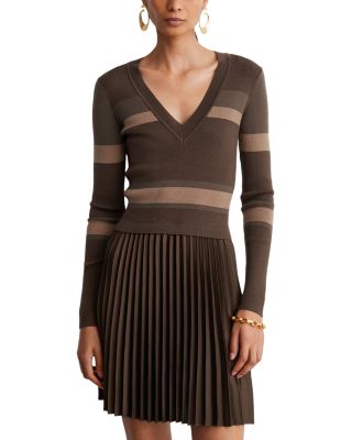 Carly Pleated Wool Blend Mini Dress