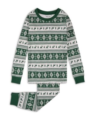 Unisex Poinsettia Fair Isle Print Cotton Pajama Set - Little Kid 