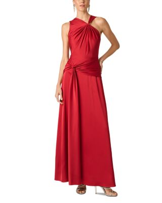 Asymmetric Twisted Satin Gown
