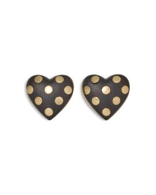 Roxanne Assoulin The Studded Wood Heart Button Earrings