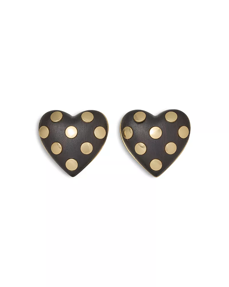 Roxanne Assoulin The Studded Wood Heart Button Earrings