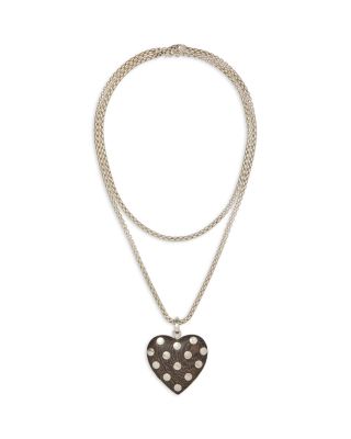Roxanne Assoulin The Studded Wood Heart Layered Pendant Necklace, 32