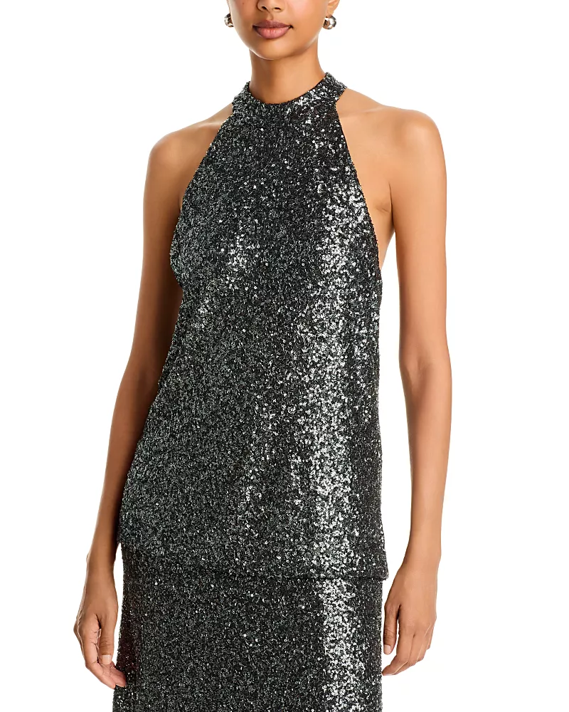 Hugo Boss Enania Sequin Halter Top - Exclusive