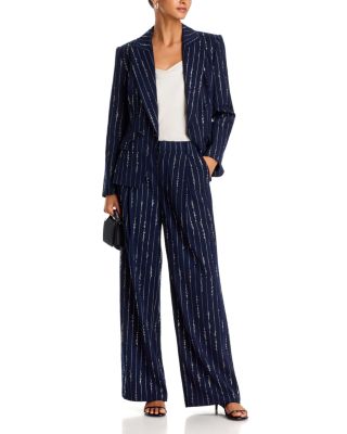 Embellished Pinstriped Blazer & Embellished Pinstriped Pants - Exclusive