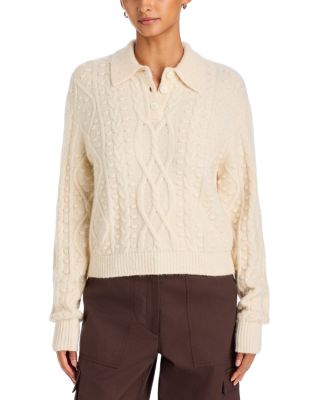 Lisa Cable Knit Polo Sweater
