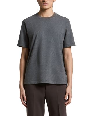 Regular Crewneck Cotton Blend T-Shirt