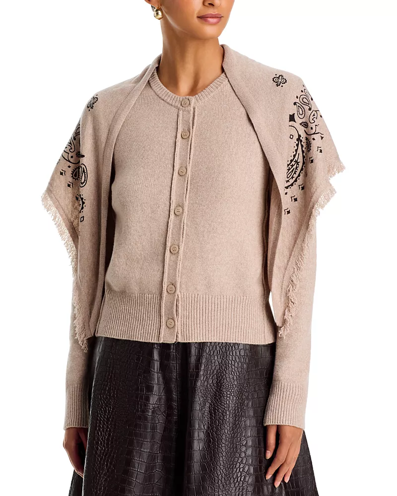 Aqua Long Sleeve Bandana Cardigan - Exclusive