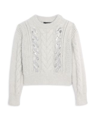 Girls' Oversized Sequin Cable Knit Sweater – Big Kid – Exclusive