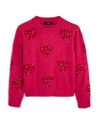 Girls' Sequin Hearts Sweater – Big Kid - Exclusive