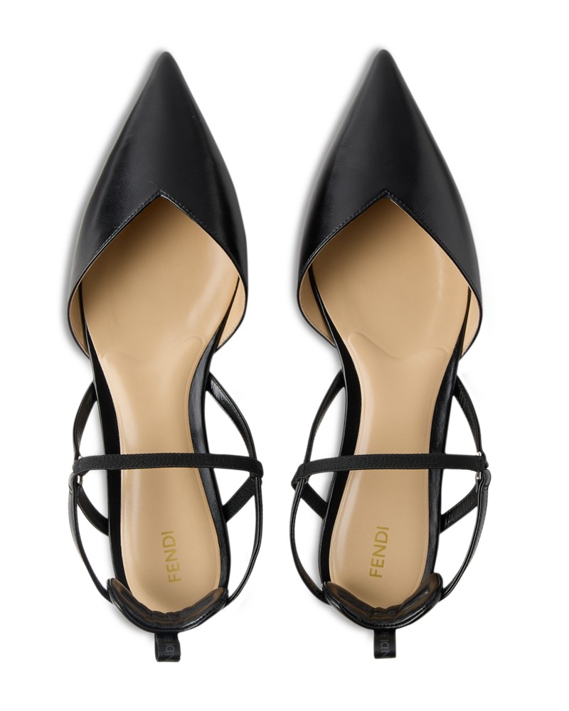 NEW! Fendi Women's Polished Leather Slingback Flats by Bloomingdale's