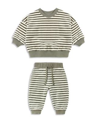 Unisex Velour Cotton Striped Top & Pants Set - Baby