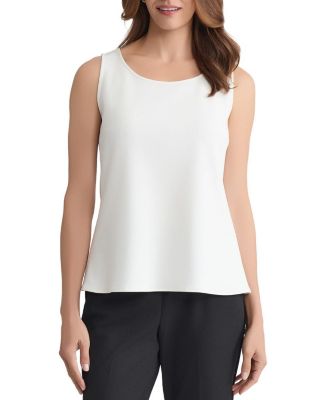 Stretch Deco Crepe Scoop Neck Tank