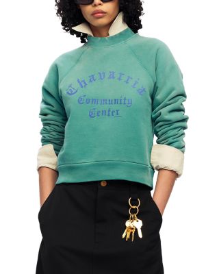 Community Center Graphic Shrunken Raglan Sweatshirt