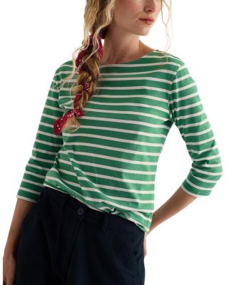Sailor Boat Neck 3/4 Sleeve Top