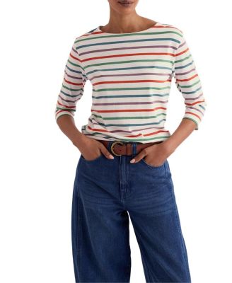 Sailor Boat Neck 3/4 Sleeve Top