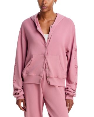 Sadie Stringy Bows Cotton Snap Hoodie – Exclusive