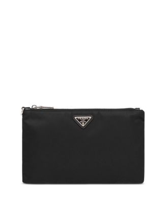  Re-Nylon and Saffiano Leather Pouch