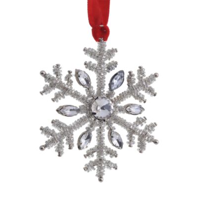 4" Beaded Crystals Snowflake Ornament