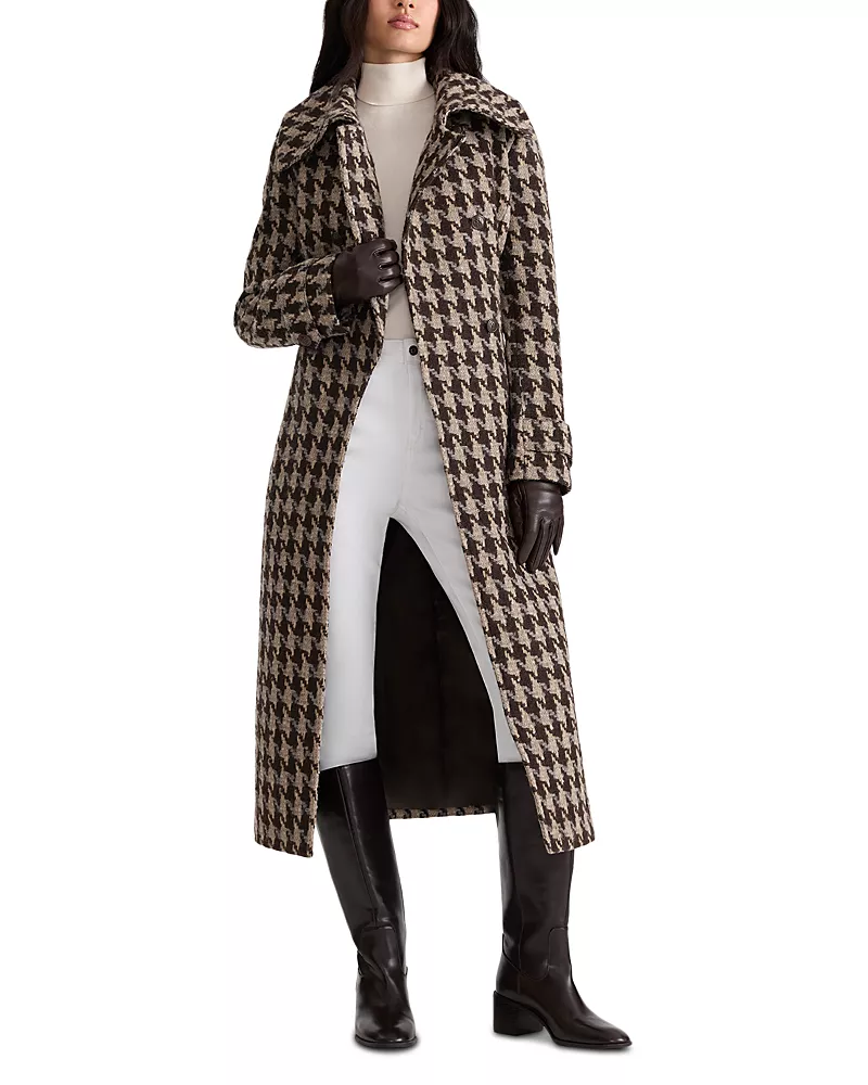 Mackage Houndstooth Belted Coat
