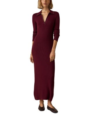 Throwback Long Sleeve Cotton & Cashmere Sweater Dress