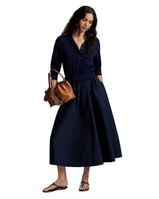 Hybrid Knit Polo Bodice Dress
