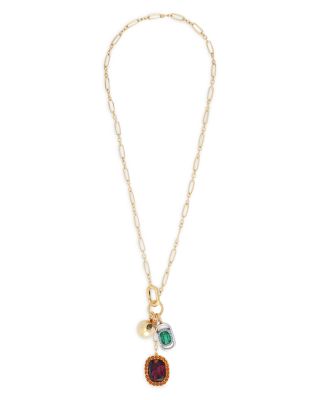 Stone Charm Pendant Necklace, 30"