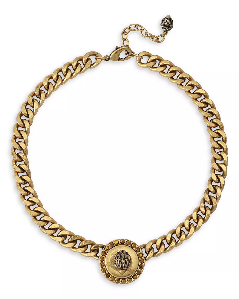 Kurt Geiger London Mansion Signature Eagle Charm Collar Necklace, 16