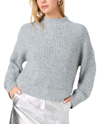 Elodie Metallic Mock Neck Sweater