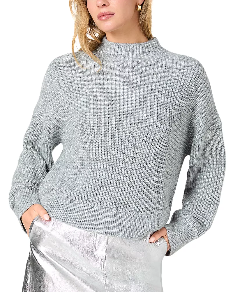 French Connection Elodie Metallic Mock Neck Sweater