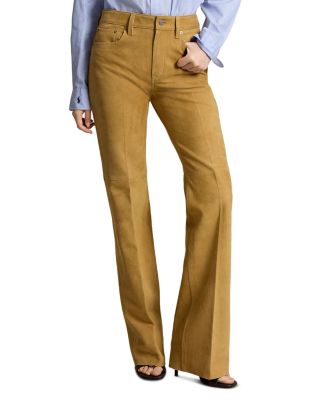 Suede Bootcut Pants