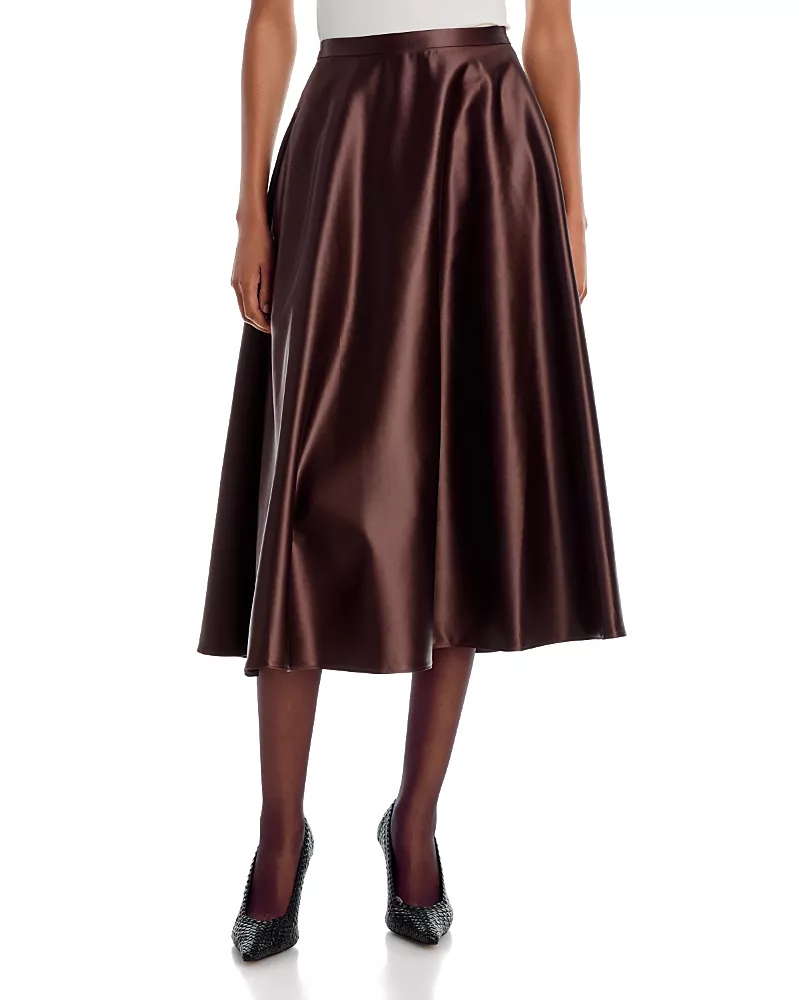 Willy Chavarria Loretta Satin Midi Skirt