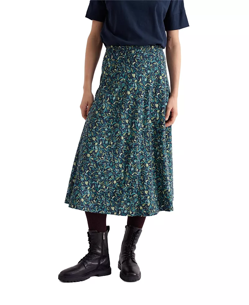 Seasalt Cornwall Orchard High-Waist Midi Skirt