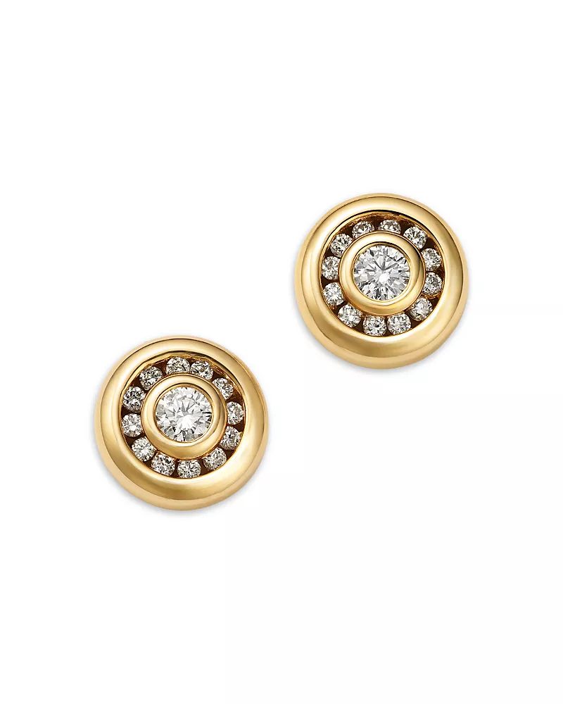 Bloomingdale's Fine Collection Diamond Bezel Bold Stud Earrings in 14K Yellow Gold, 0.8 tcw