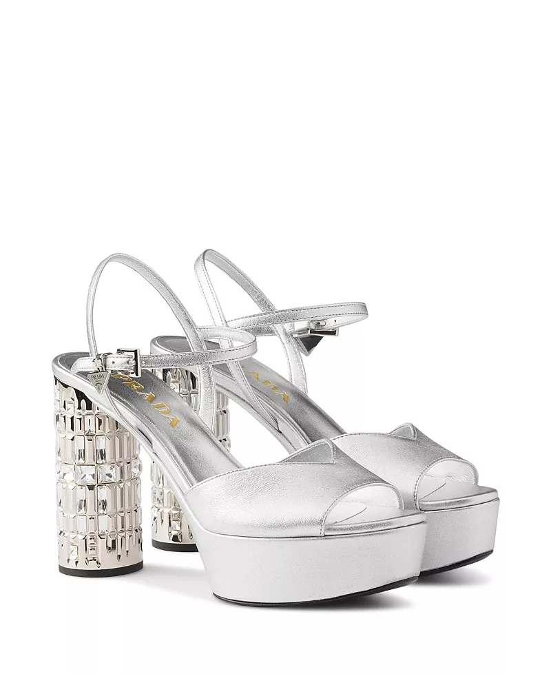 Prada Women's Mordore Nappa Leather Platform Sandals