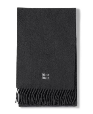 Miu Miu Cashmere Scarf In Hematite